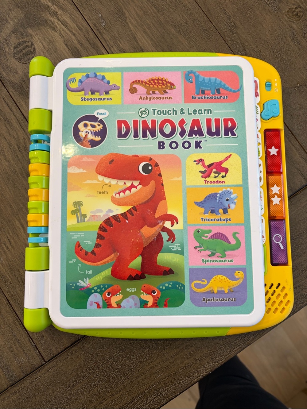 Touch & Learn Dinosaur Book - LeapFrog-style Green and Yellow Interactive Toy